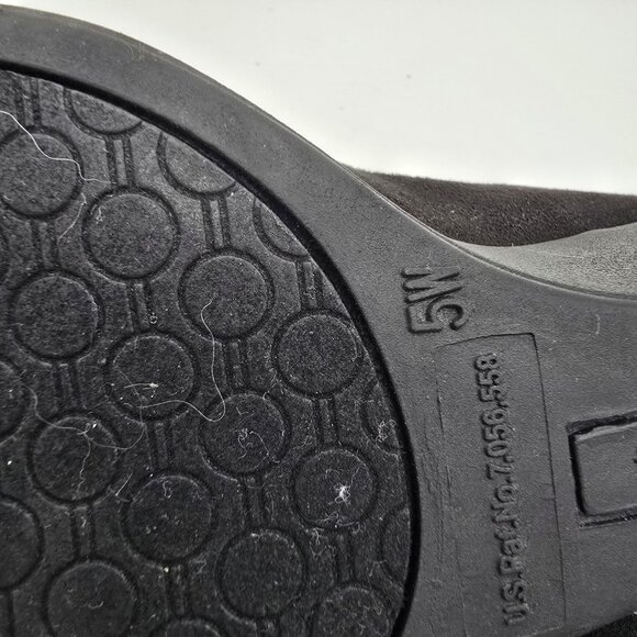 Comfort View Womens Black Suede Wedge Shoes With Buckle Detail Size 5W - Picture 7 of 8